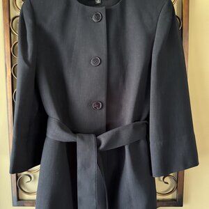 Kasper Two Piece Belted Black Pant Suit